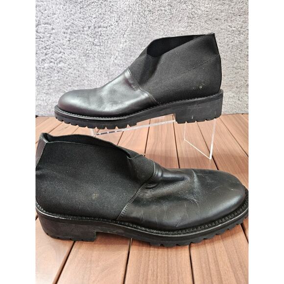 To Boot New York Adam Derrick Black Leather Low Chelsea Boots‎ Italy Mens 9.5 - Picture 1 of 5